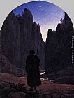 Rocky Canvas Paintings - Pilgrim in a Rocky Valley